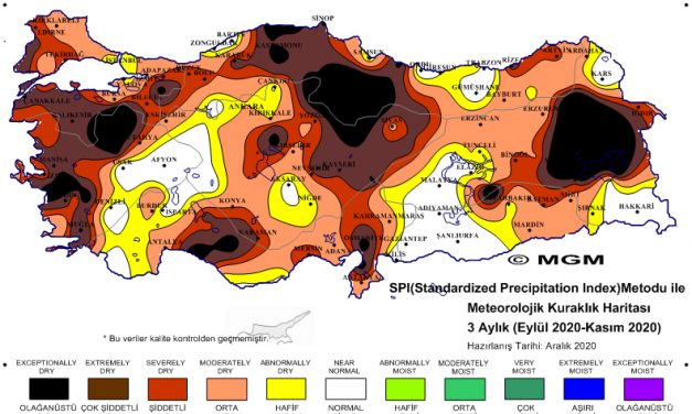 Meteorolojinin haritasında ‘olağanüstü ve çok şiddetli’ kuraklık görüntüsü